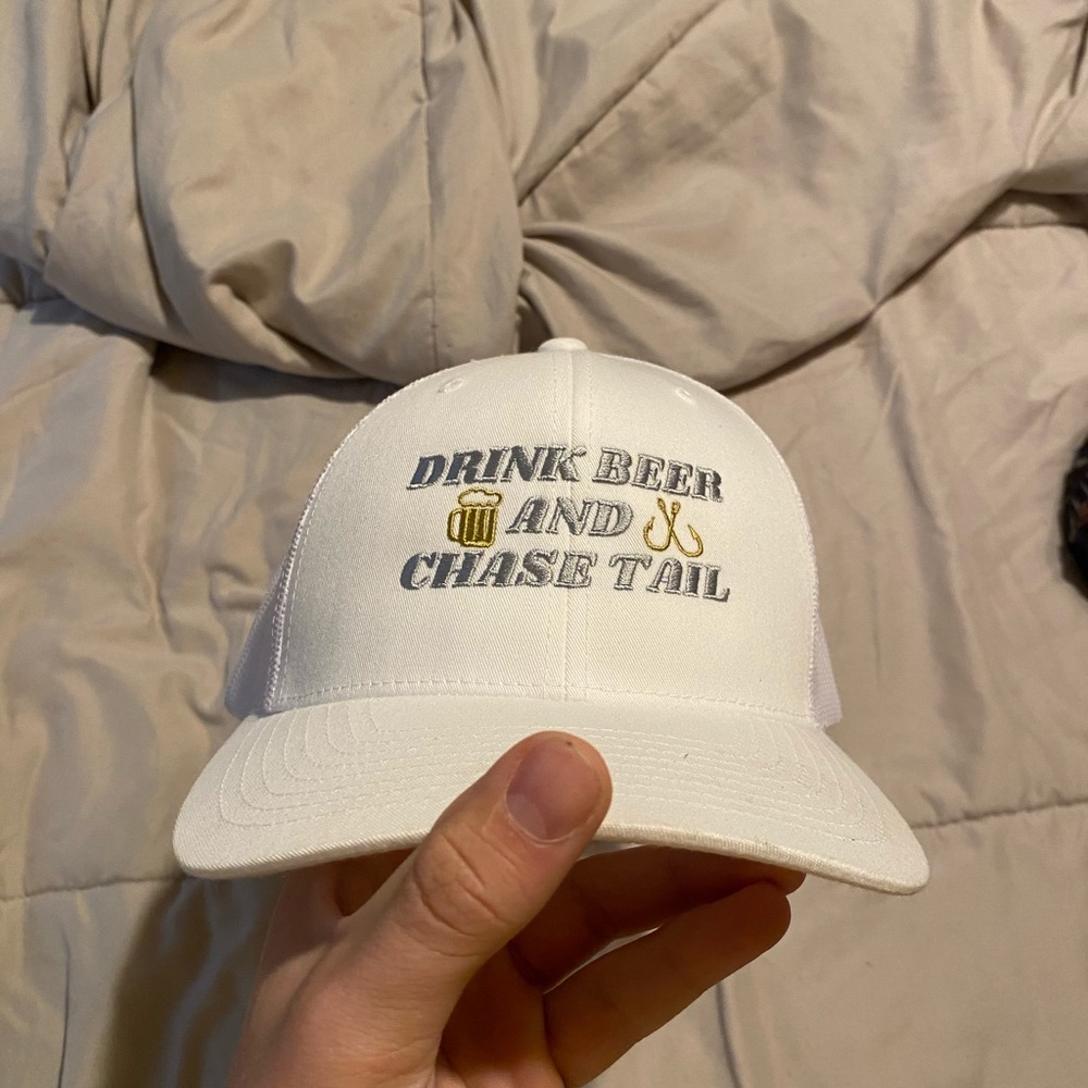 Drink beer and chase tail fishing hat bass pro
